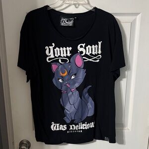 Killstar Black 'Your Soul' Cat Tee